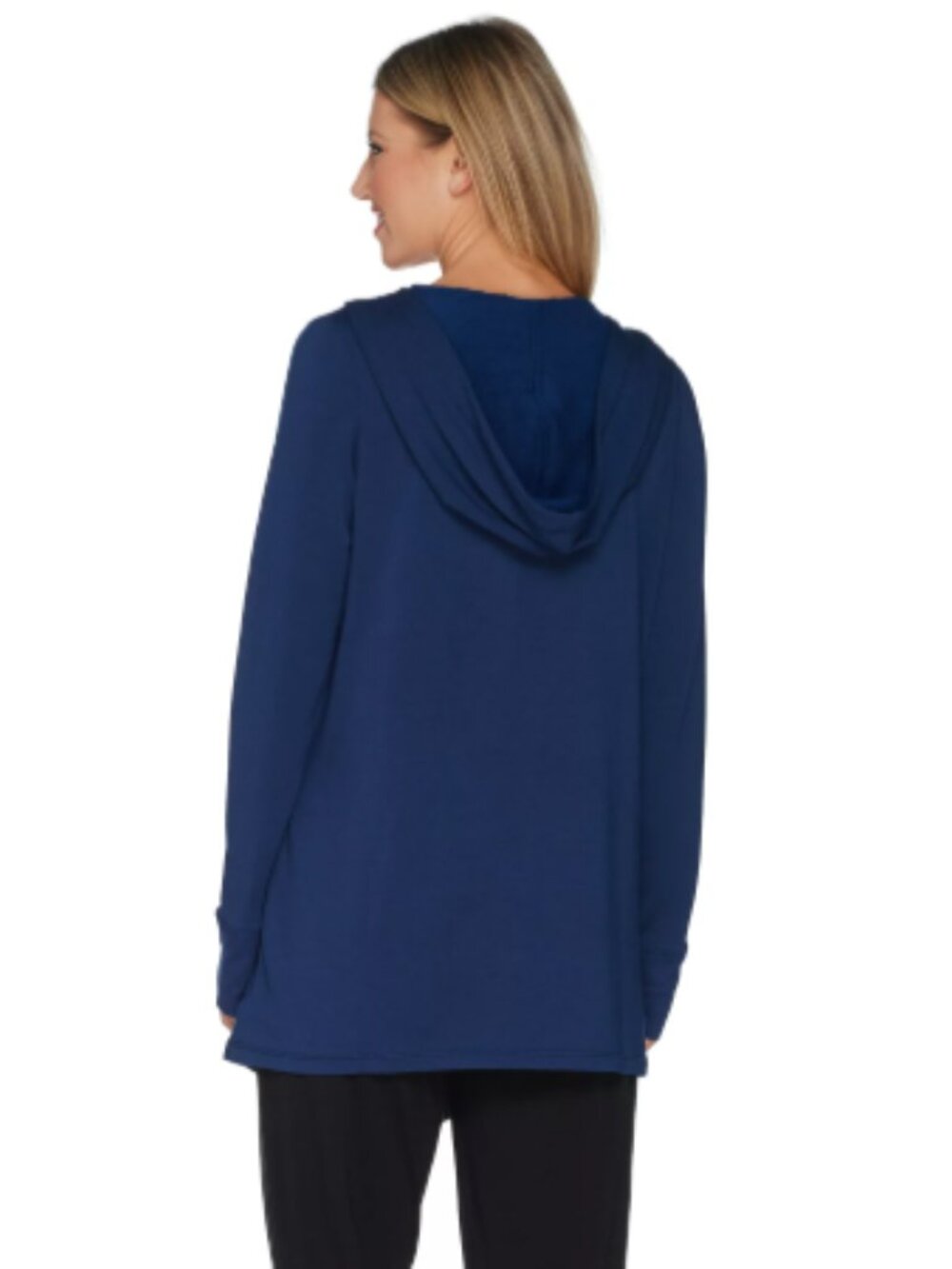 Cuddl Duds Navy Blue Super Soft Hooded Cardigan Sweater S/M